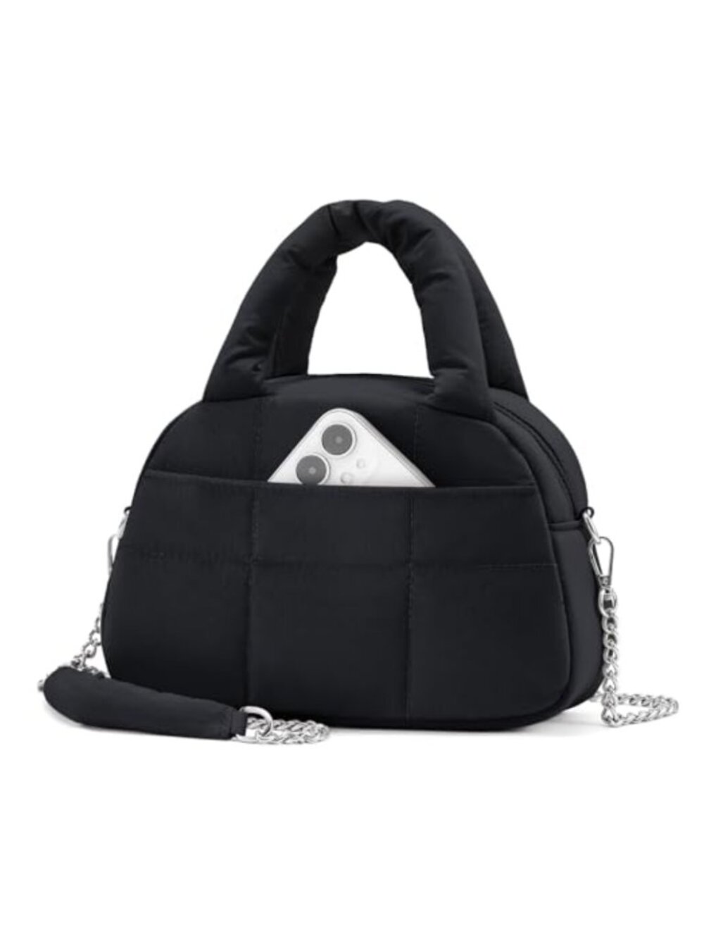 Puffer Crossbody Bag Quilted Nylon Shoulder Handbag Lightweight